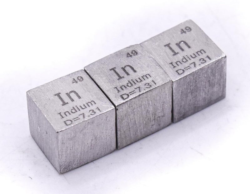 Crystal 0.39" 10mm Soft Indium Metal Cube in up to 99.9% Pure Periodic Table Element Engraved Density Collection Science Education Display Block Cube + Acrylic Case Box - 1PC - Image 5